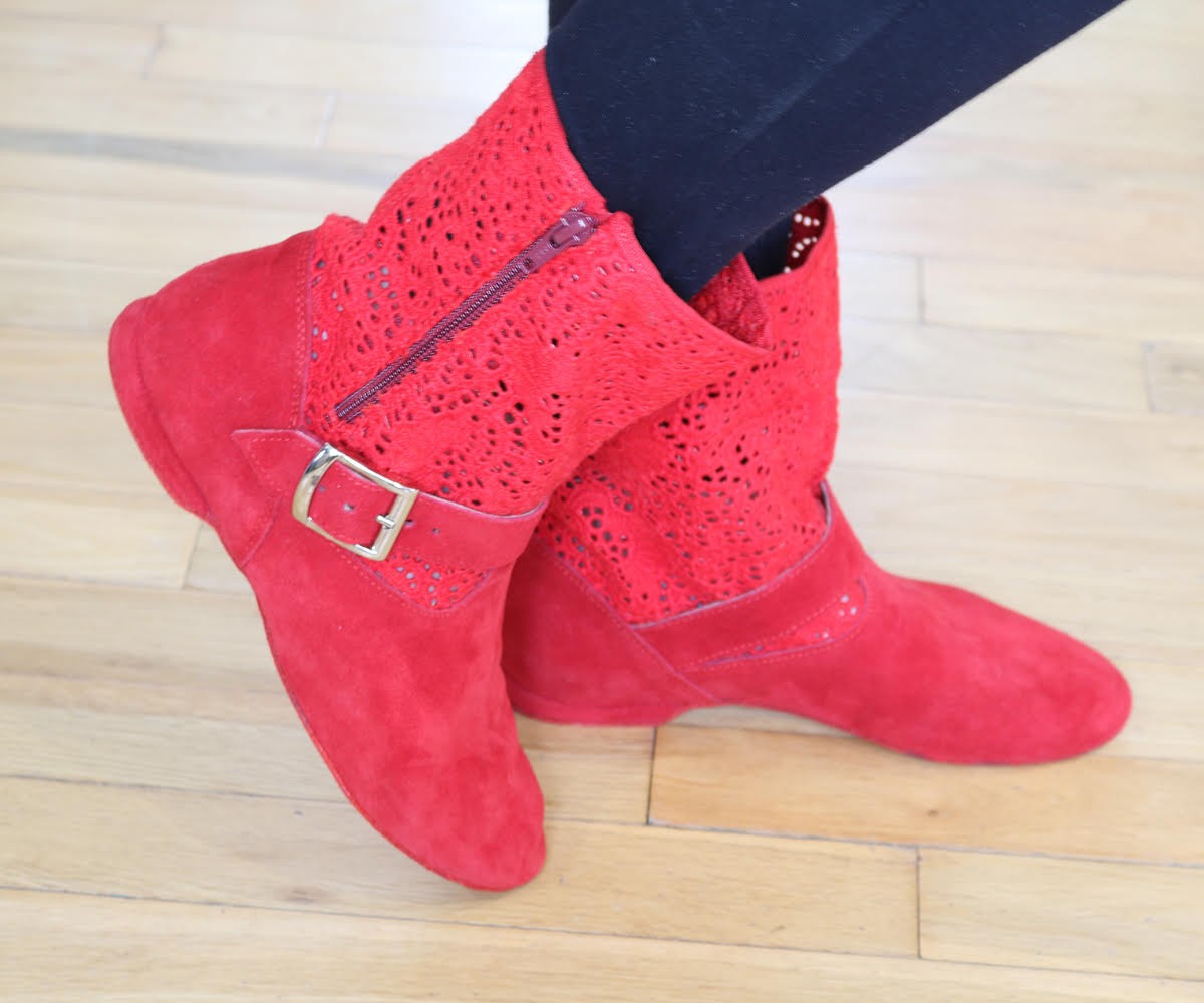 Leo Dance Stiefel rot brodé solange Vorrat